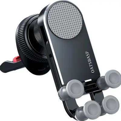 Metal Car Phone Holder, Telescopic, Air Vent Mount with Adhesive - 6