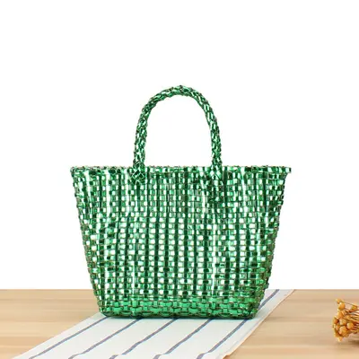 Kids' Handbag with Metallic Look, Colorful Small Square Design - 10