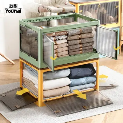 Younai transparent plastic storage box, foldable