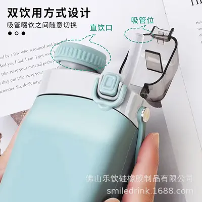 ins新品600ml便携通勤户外跑步运动健身水瓶创意硅胶折叠水壶水杯