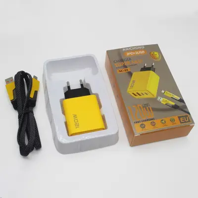 120W Fast Charger Head, Dual TYPE-C + Dual USB, UK and US Standard - 11
