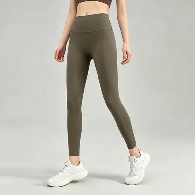 Damen-Yogahose aus Nylon 66 und Lycra, hohe Taille, Po-Lifting - 11