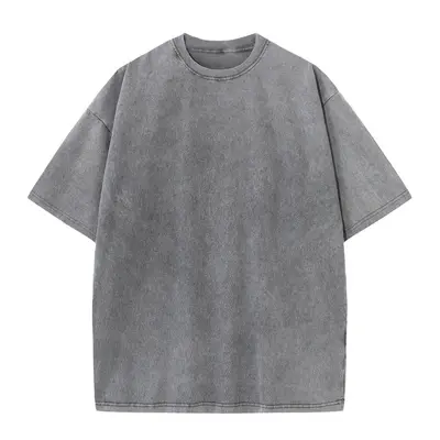 230g Reines Baumwoll-Übergrößen-T-Shirt mit Vintage-Waschung, Wachsbatik-Effekt und entspannter Passform - 7