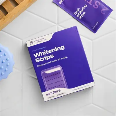 现货Purple Teeth Whitening Strips 牙贴 清新呵护清洁牙齿污垢