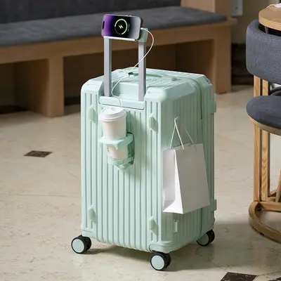 Wheeled 30/70 Split Trolley Suitcase with Combination Lock, Durable - 8