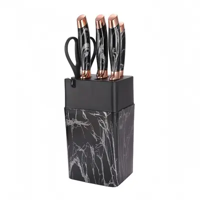 Marble pattern stainless steel kitchen knife set, 7-piece - 9