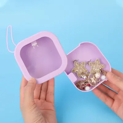 Jewelry box, portable travel jewelry box, portable push box, hair accessories, cosmetics storage box, multi-functional storage box - 10