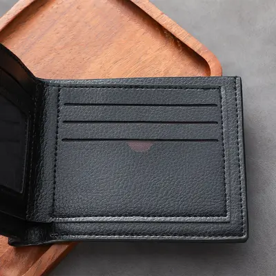 Men's Slim Short Wallet, PU Leather, Modern Business Style - 5