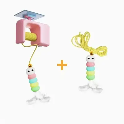 Electric Cat Yo-Yo Feather Toy with Retractable Teaser Wand - 10