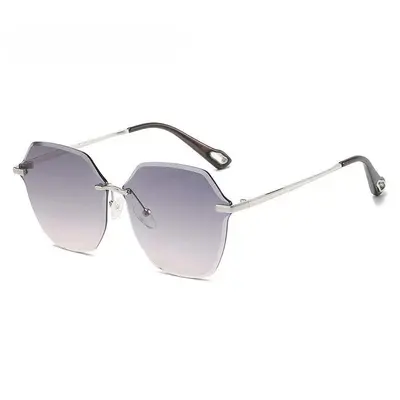 Women's Frameless Sunglasses, Gradient Lens, UV Protection - 6
