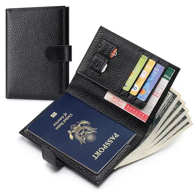Sınır ötesi hakiki deri kadın ultra ince pasaport tutucu RFID cüzdan ilk katman inek derisi bilet tutucu pasaport belge depolama kart tutucu - 8