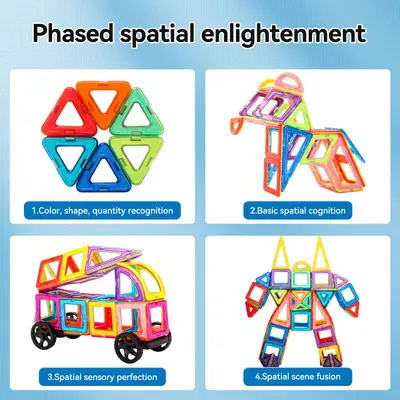Magnetische Dinosaurier-Bausteine, Englisch-Set, Lernspielzeug - 5