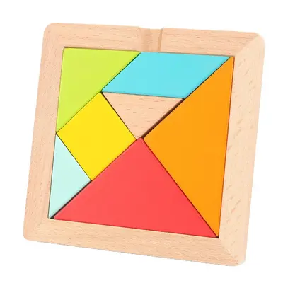Kayın Ağacı Tangram Çocuk Yapı Taşları Yaratıcı Bulmaca Ahşap Bulmaca Oyuncağı Okul Öncesi Erken Öğrenme Eğitici Oyuncak - 6