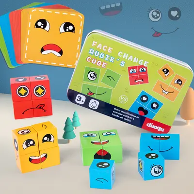 Tin Box Transforming Cube, Kids Educational Large Particle Building Blocks - 2
