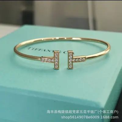 Tiga T1 Double T Bracelet 18K Rose Gold Diamond - 12