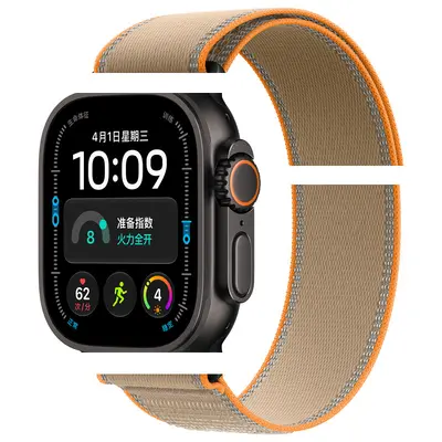 Velcro Strap Compatible with Apple Watch S10/Ultra2, Black Buckle - 9