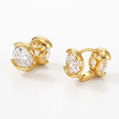 18K Gold-Plated Moissanite Ear Cuff, Non-Fading Women's Earring