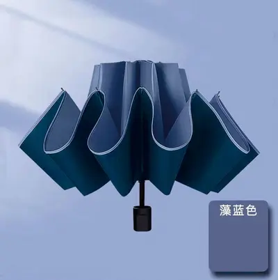 Large Double-Layer Reinforced Folding Umbrella with Vinyl UV Protection - 9