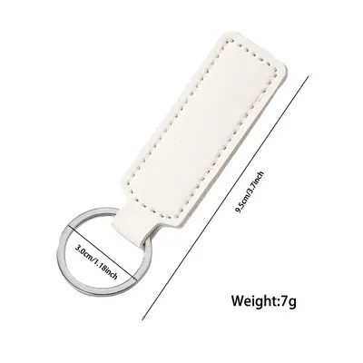 Simple Business-Style Car Key Fob, PU Leather DIY Key Ring