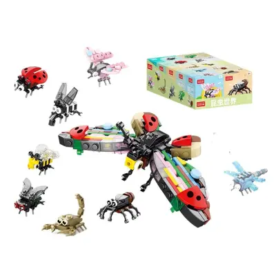 Tall Building Blocks, Insect and Dinosaur Theme, Educational Set for Kids - 6