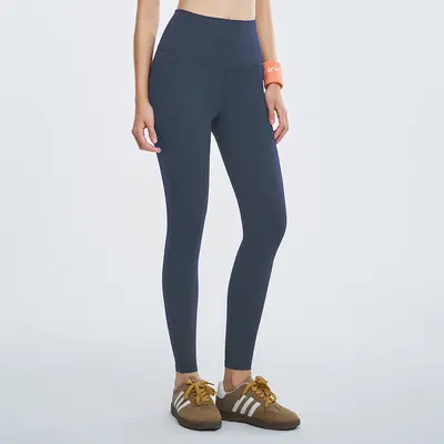 Лосины для йоги из лайкры для женщин, с эффектом «второй кожи», высокая посадка, корректирующий эффект для живота и подтяжка ягодиц, для велоспорта, тренировок и фитнеса, с боковыми карманами, спортивные облегающие длинные брюки - 9