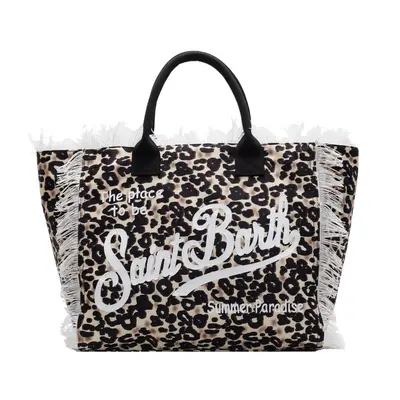 Large Capacity Tasseled Printed Women's Beach Tote Bag - 11