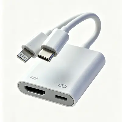 Адаптер Lightning на HDMI для зеркалирования экрана, с разъемами Apple и Type-C для Android