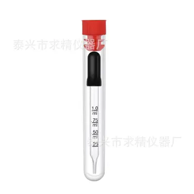 Glass Graduated Dropper 1 ml, Slanted Tip Essential Oil Bottle, Disposable - 10