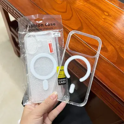 iPhone 17 Pro Max uyumlu şeffaf manyetik kapı telefon kılıfı iPhone 17 Pro tam koruma darbeye dayanıklı kasa - 8