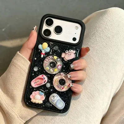 适用苹果18promax手机壳iphone17滴胶夏日游泳圈16pro新款15全包X