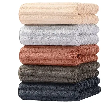 Mercan fleece havlu seti, su emici ve hızlı kuruyan
