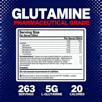 亚马逊爆款谷氨酰胺粉glutamine健身补剂消化支持舒缓酸痛oem/odm
