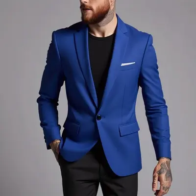 Herren-Anzugjacke, Slim Fit, koreanischer Stil