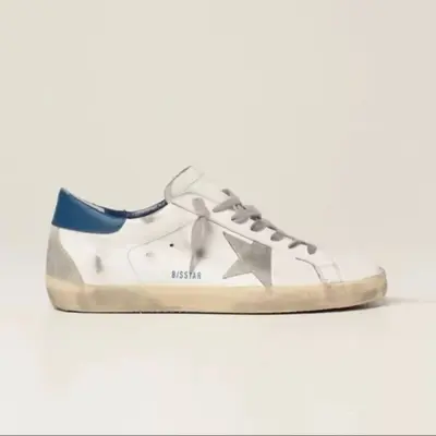 Distressed-Star-Sneaker aus echtem Leder, Colorblock - 12