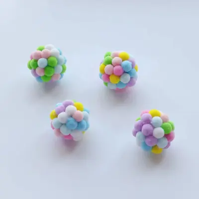 Handmade Bell Ball Interactive Stuffed Cat Toy