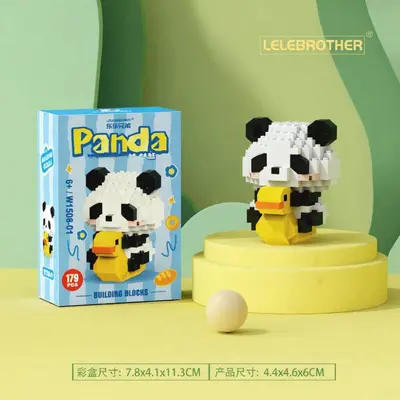 Kompatible Bausteine mit Kleiner-Panda-Figur, Blumenpuppe Dekoration - 8