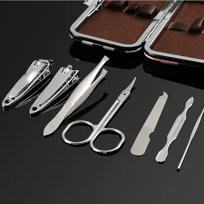 7-piece nail care set with clippers, file, and foot care knife