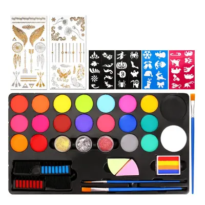 20-Color Body and Face Paint Set, Halloween Oil-Based Paint