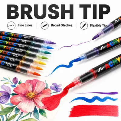 240-color acrylic marker set, soft tip