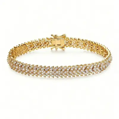 Fashion Bracelet Thick Chain Fishbone Zirconia Gold Silver Elegant Temperament Full Diamond Tennis Women Mother's Day Gift