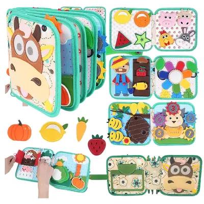 Montessori Keçe Bez Sessiz Kitap Gökkuşağı 3D Stereo Erken Eğitim