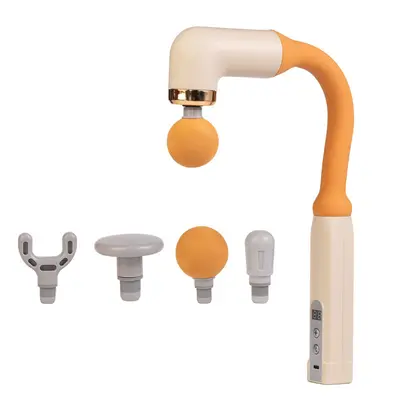 Curved Handle Back Fascia Massage Gun with Long Handle, Multifunctional