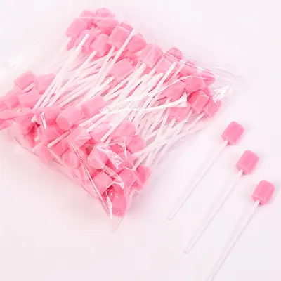 Disposable Oral Care Massage Sponge Sticks, 100 Pcs Bag, Disinfected - 7