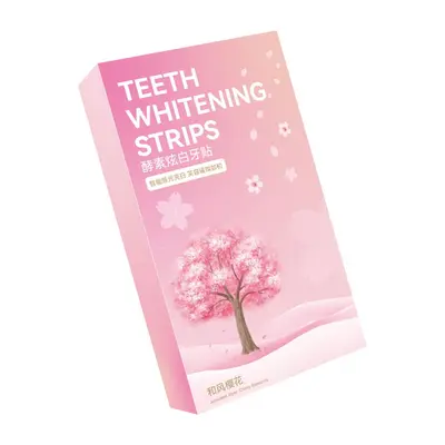 Cherry Blossom Teeth Whitening Strips, Stain Removal, 7 Pairs Enzyme - 5