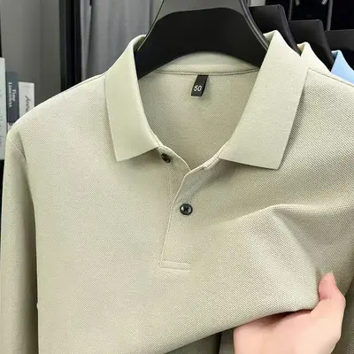 Herren-Langarm-Poloshirt aus 100% Baumwolle, besticktbar - 9