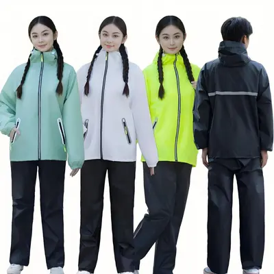 Hafif yağmur kıyafeti pantolonu tam vücut koruma unisex - 4