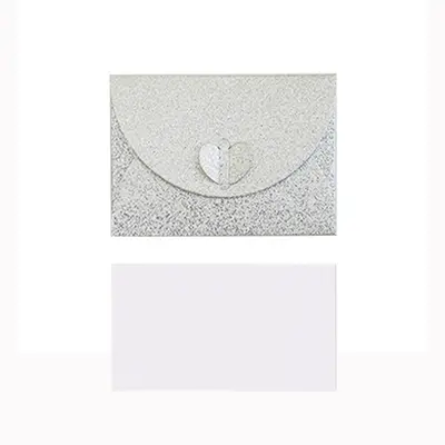 VIP Small Envelope Card Set 9.6 x 6.6 cm, Gold Glitter Invitation - 8
