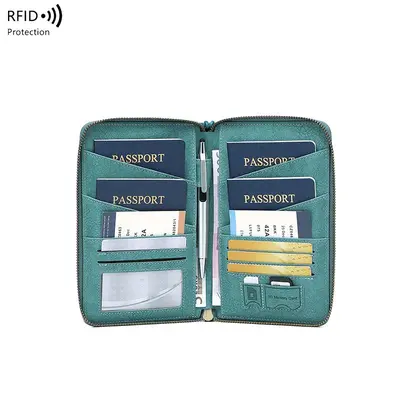 Retro tarzı pasaport çantası, çok bölmeli kart tutucu - 10