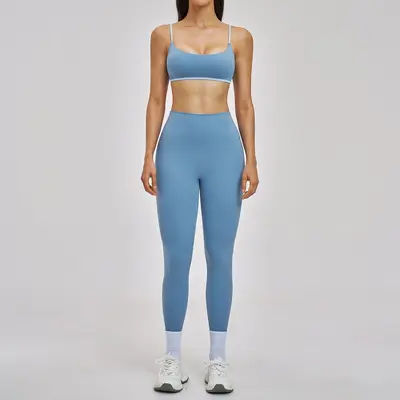 Yoga seti, çıplak hisli, ince askılı, güzel sırt - 8
