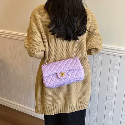 Women's Quilted Small Shoulder Bag, Single Strap Crossbody Bag - 3